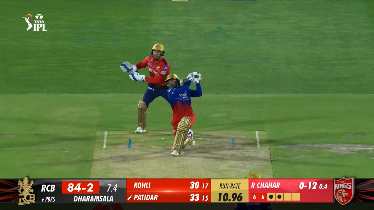 M58: PBKS vs RCB – Rajat Patidar Six background