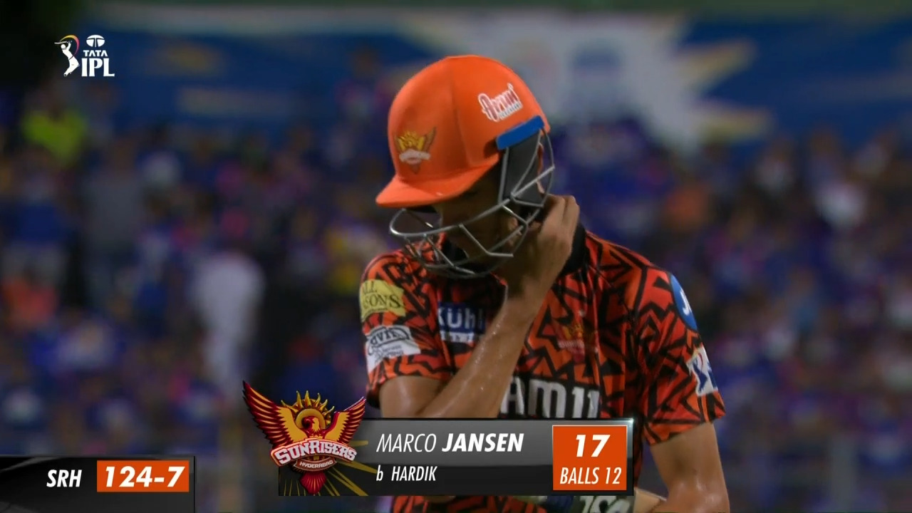 M55: MI vs SRH – Marco Jansen Wicket background
