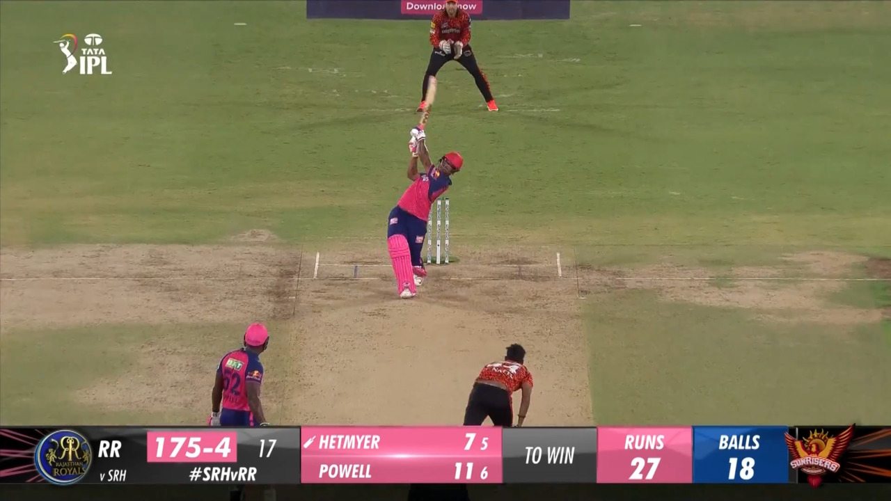 M50: SRH vs RR – Shimron Hetmyer Six