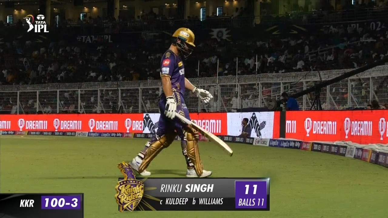 M47: KKR vs DC – Rinku Singh Wicket