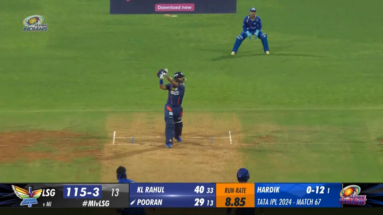 M67: MI vs LSG – Nicholas Pooran Six