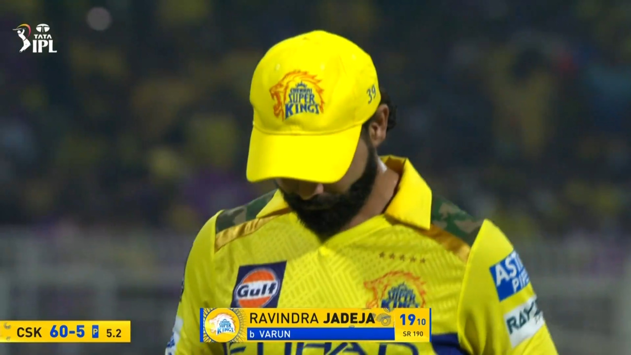 IPL 2025 M57: KKR vs CSK - Ravindra Jadeja Wicket background