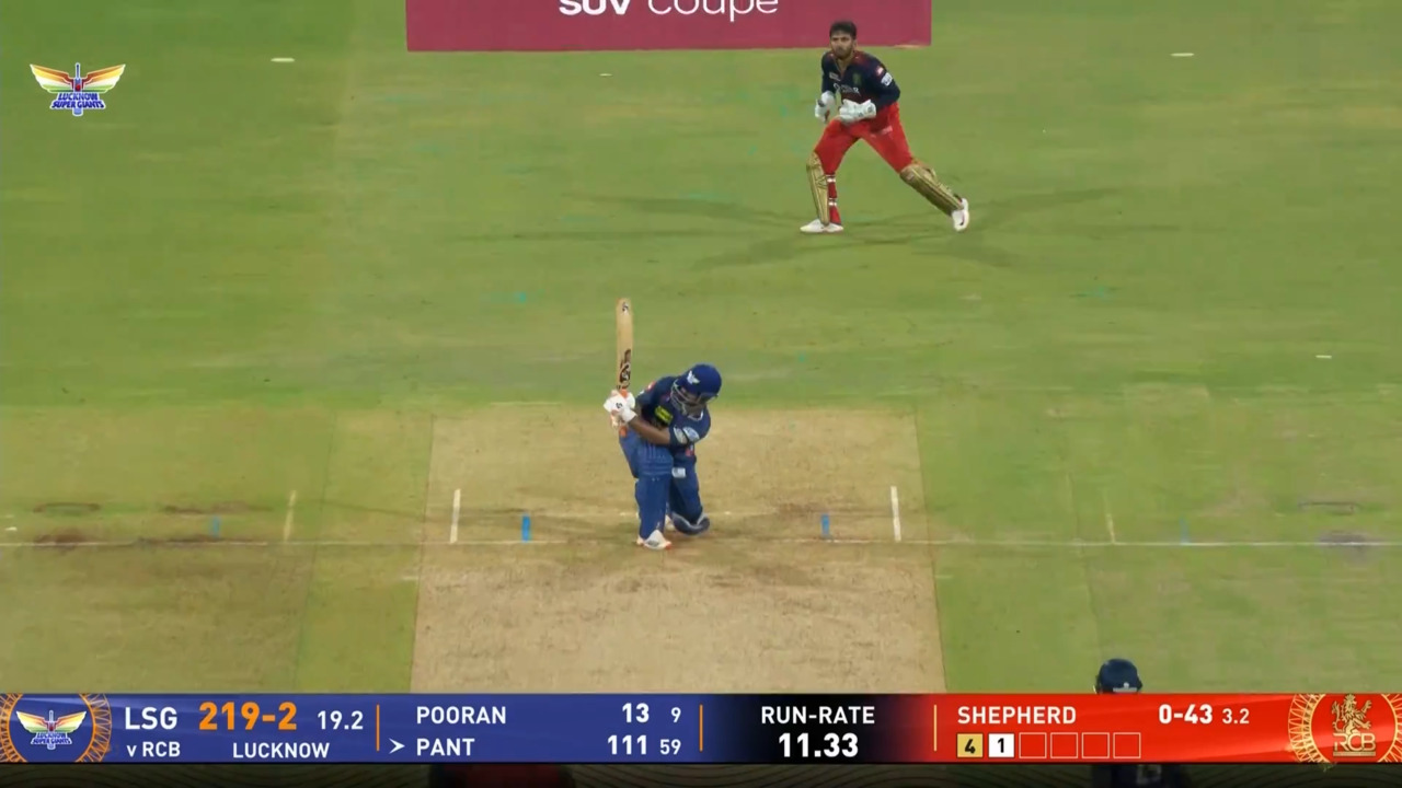 IPL 2025 M70: LSG vs RCB - Rishabh Pant Six background