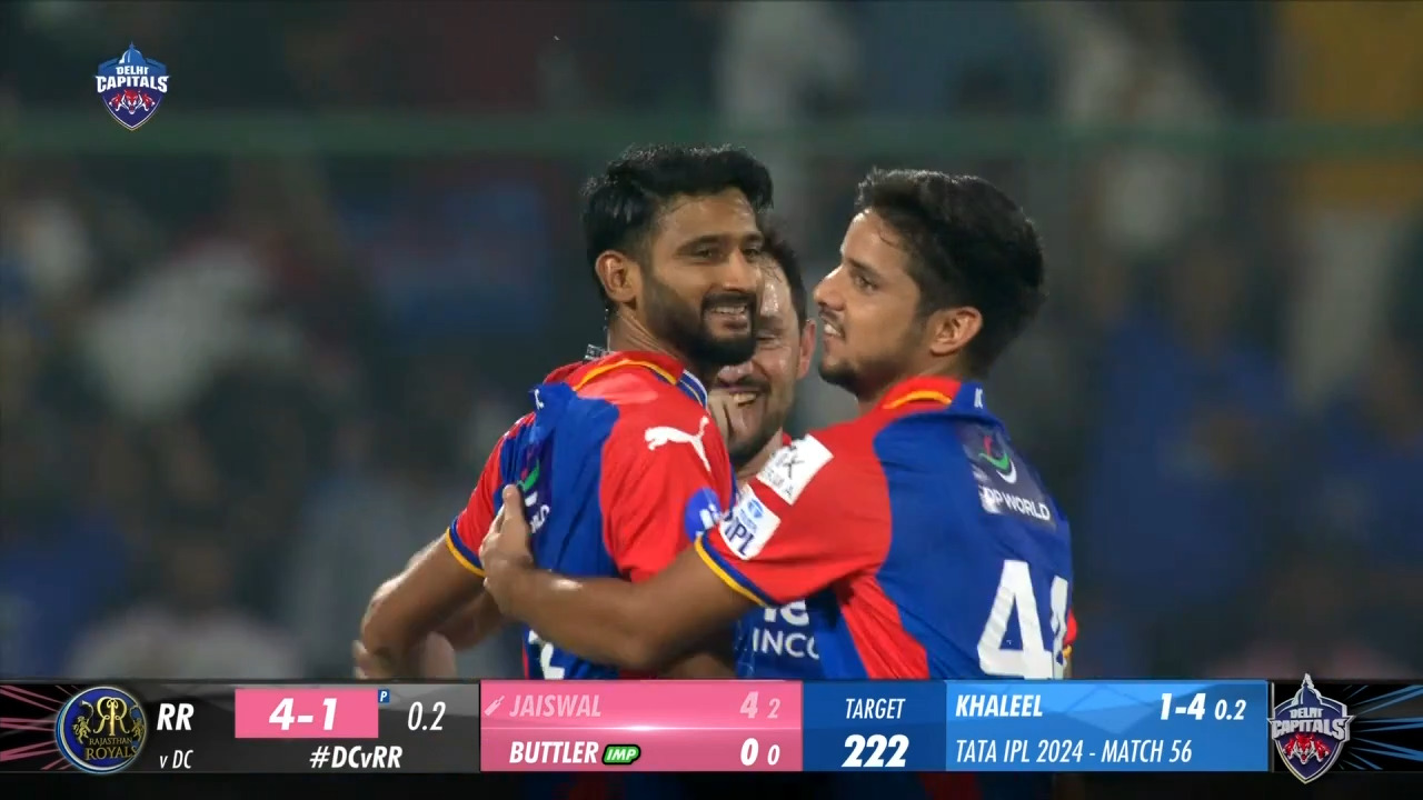 M56: DC vs RR – Fall of Wickets