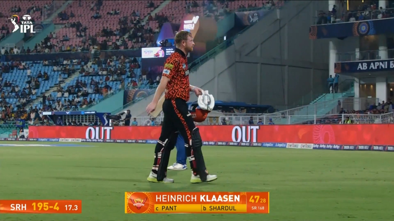 IPL 2025 M61: LSG vs SRH - Heinrich Klaasen Wicket