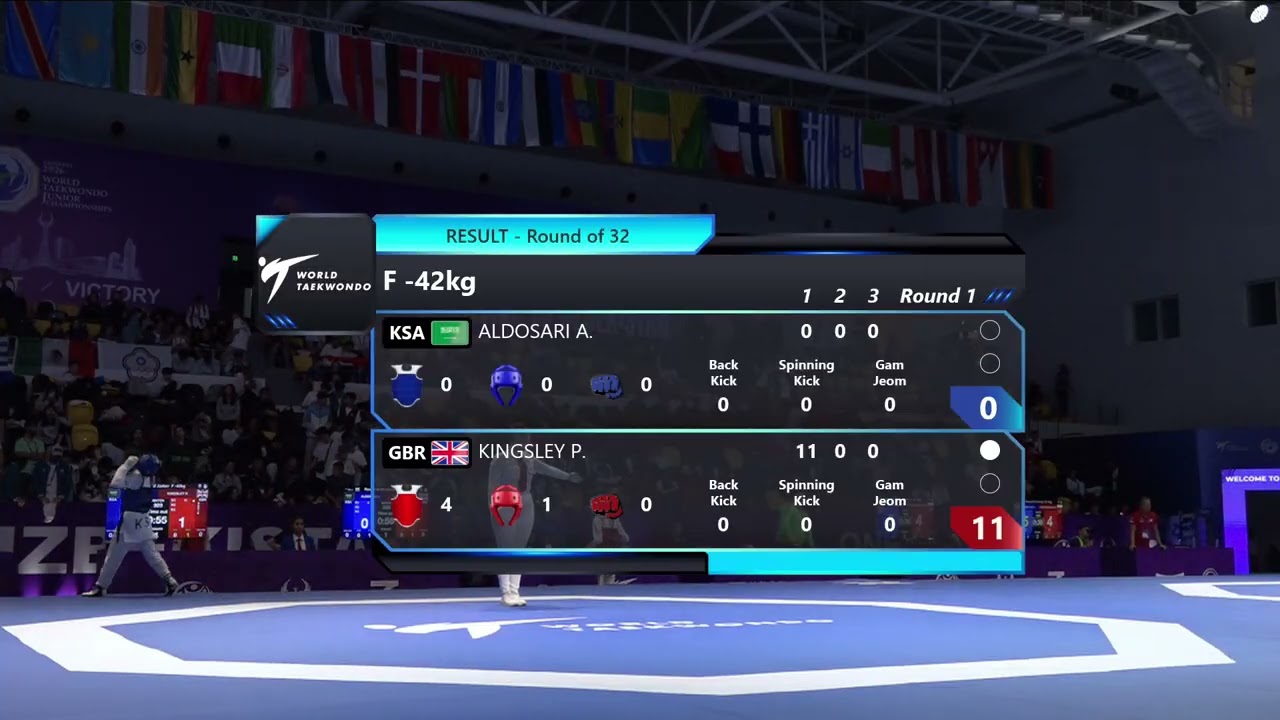 323 Round of 32 F 42kg KSA ALDOSARI A GBR KINGSLEY P PGM