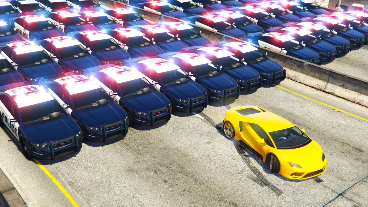 CAN 1 ROBBER ESCAPE 100 COP CARS IN GTA 5? background