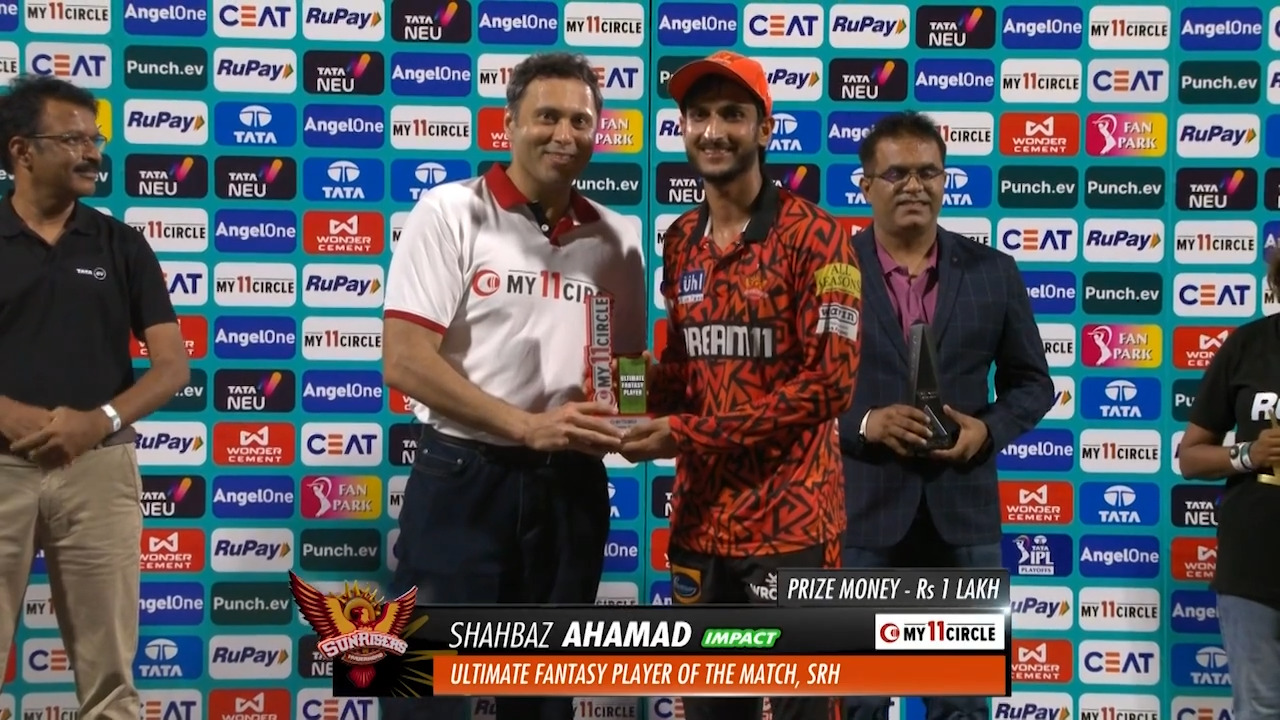 Q2: SRH vs RR – My11Circle Ultimate Fantasy Player of the Match – Shahbaz Ahmed background