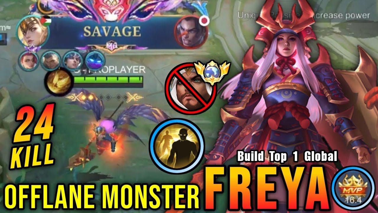 SAVAGE + 24 Kills!! Freya VS Top Global Khaleed!! - Build Top 1 Global Freya ~ MLBB