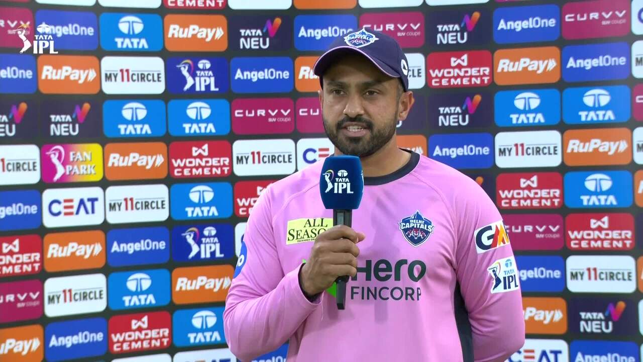 IPL 2025 M32: DC vs RR - Karun Nair Interview background