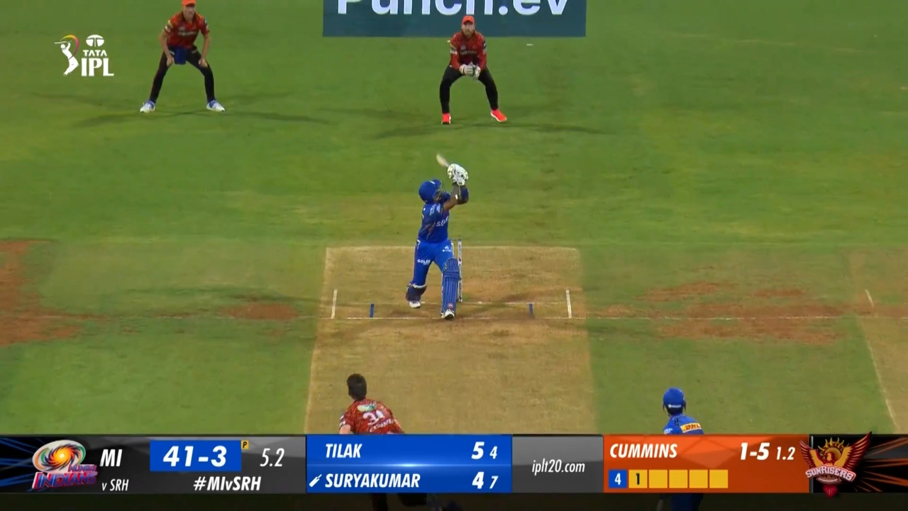 M55: MI vs SRH – Suryakumar Yadav Six background