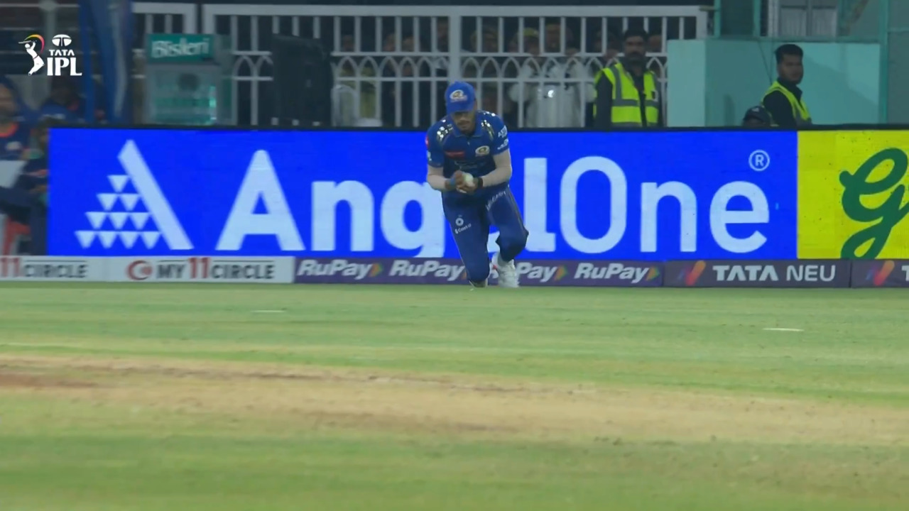 Excellent grab: Raj Angad Bawa's impressive running catch background