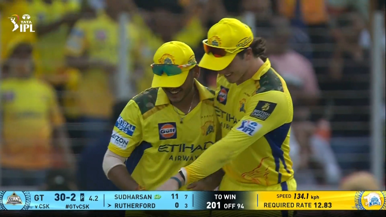 IPL 2025 M67: GT vs CSK - Sherfane Rutherford Wicket