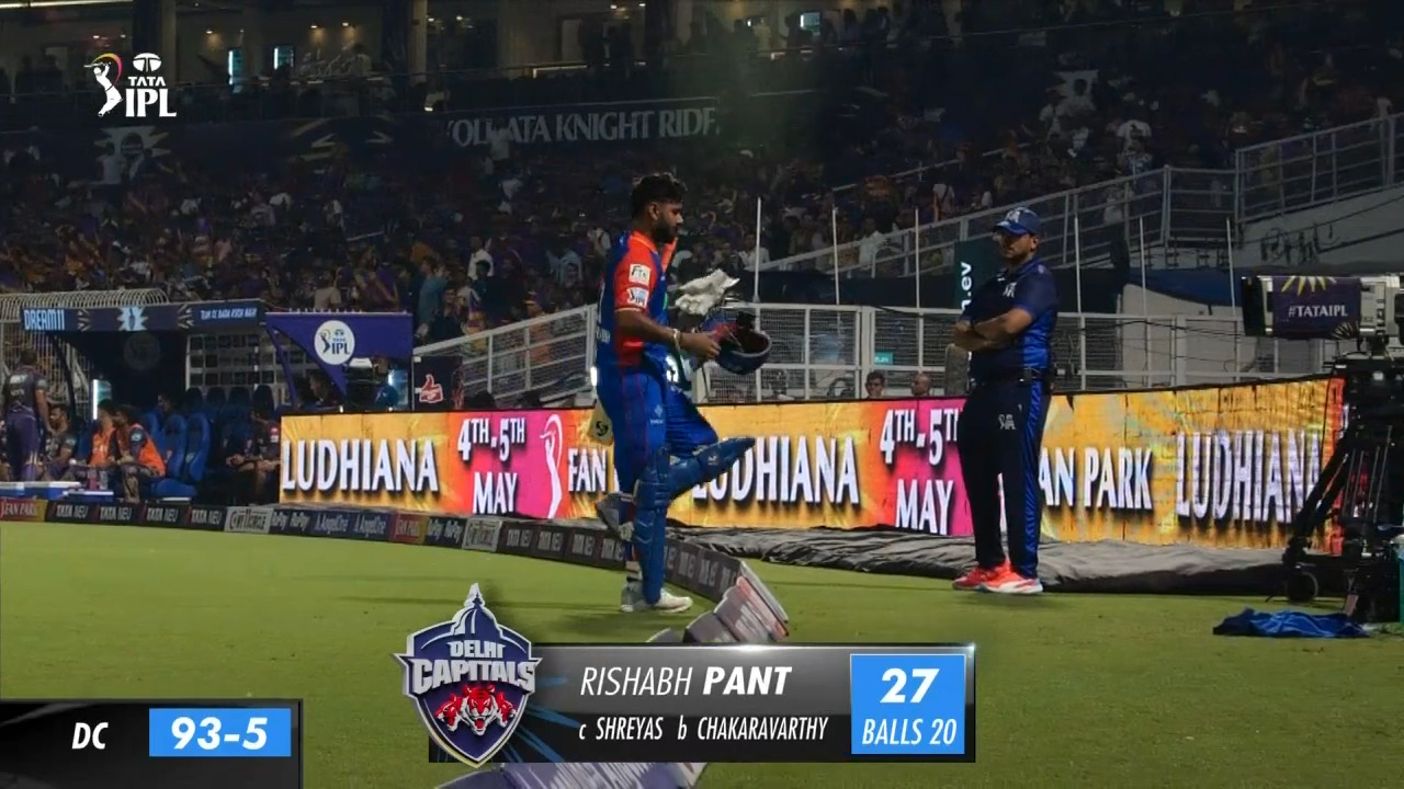 M47: KKR vs DC – Rishabh Pant Wicket background