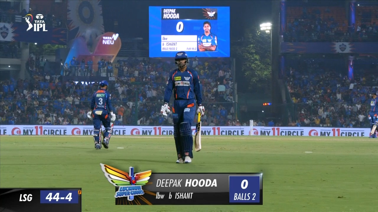 M64: DC vs LSG – Deepak Hooda Wicket background