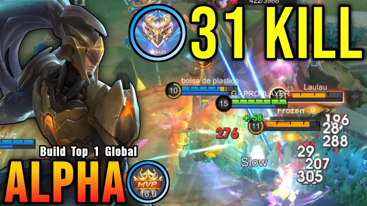 31 Kills!! Finally Best Item for Alpha 100% Killing Machine!! - Build Top 1 Global Alpha ~ MLBB background