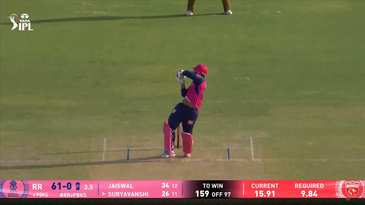 IPL 2025 M59: RR vs PBKS - Vaibhav Sooryavanshi Six