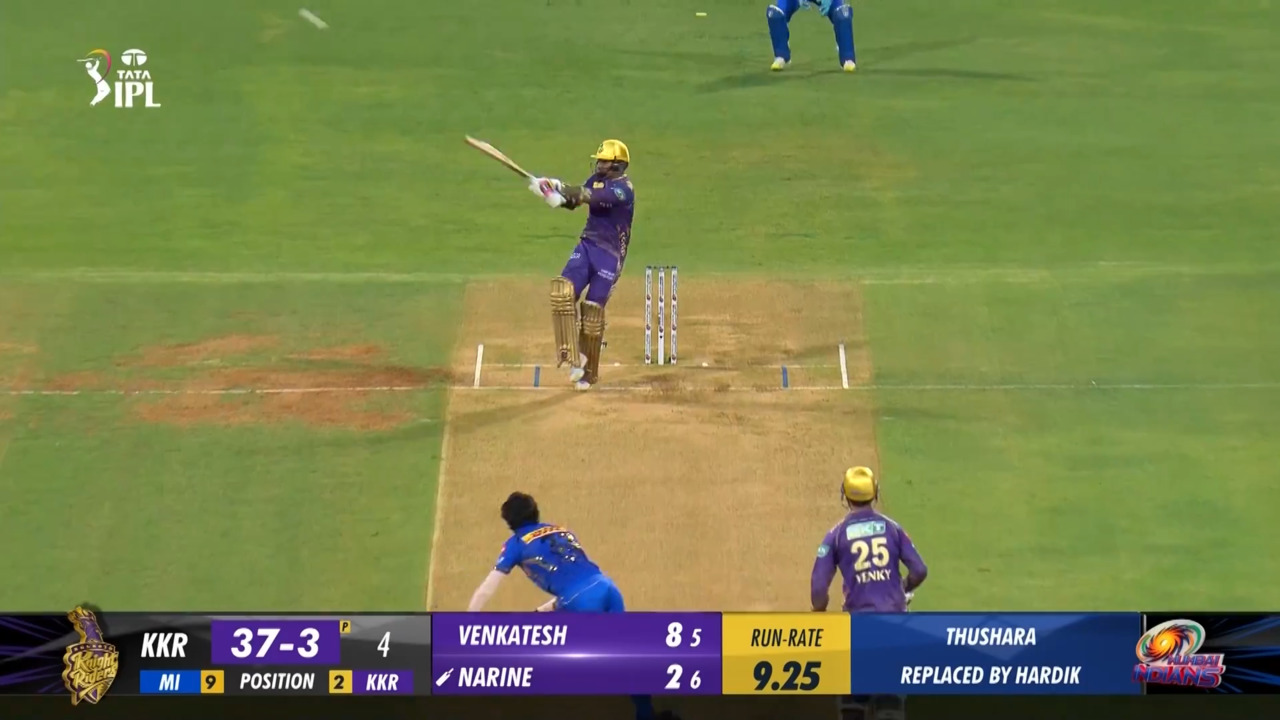M51: MI vs KKR – Sunil Narine Six