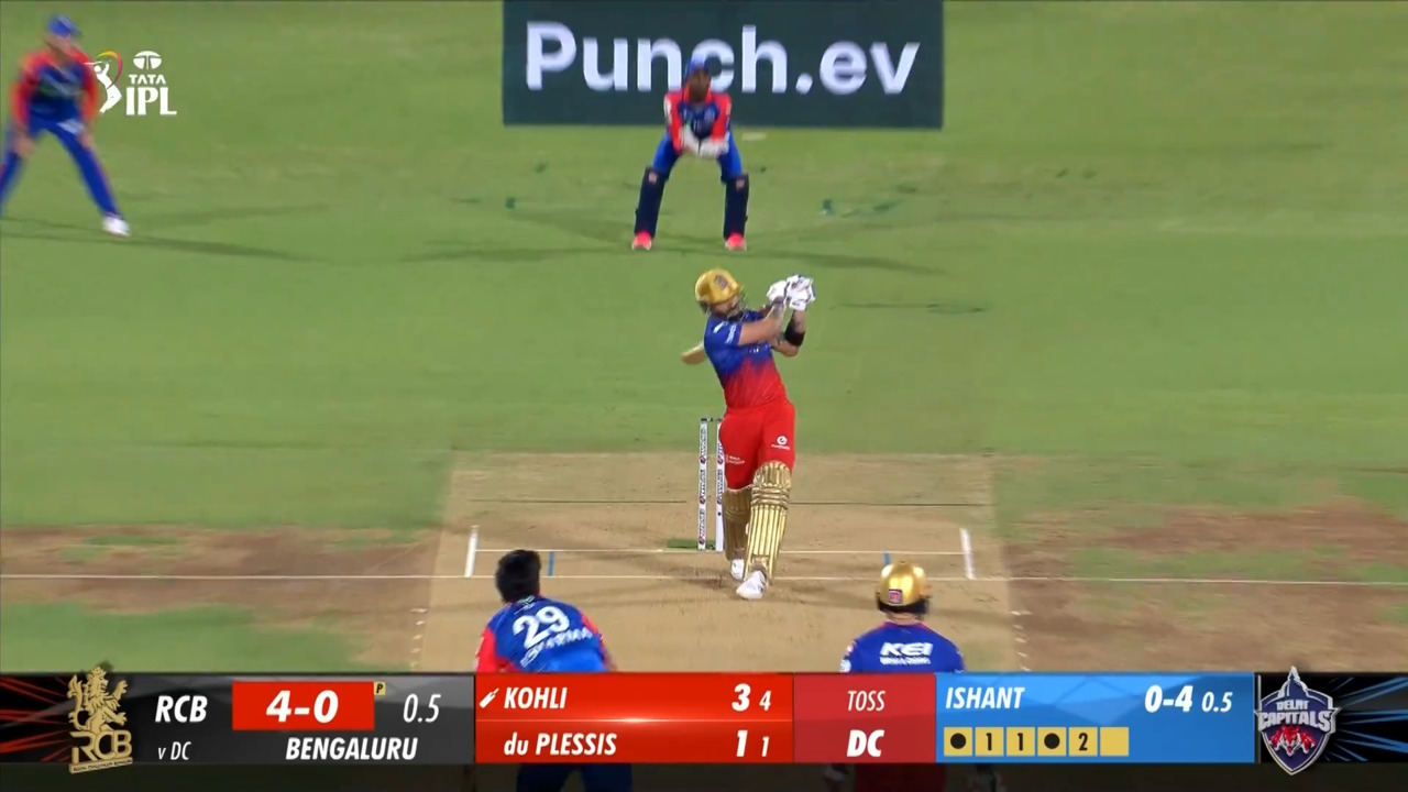 M62: RCB vs DC – Virat Kohli Six background