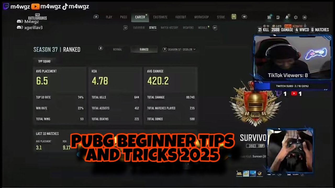 PUBG BEGINNER TIPS AND TRICKS 2025 | SURVIVOR | PUBG XBOX | PUBG PS5 background