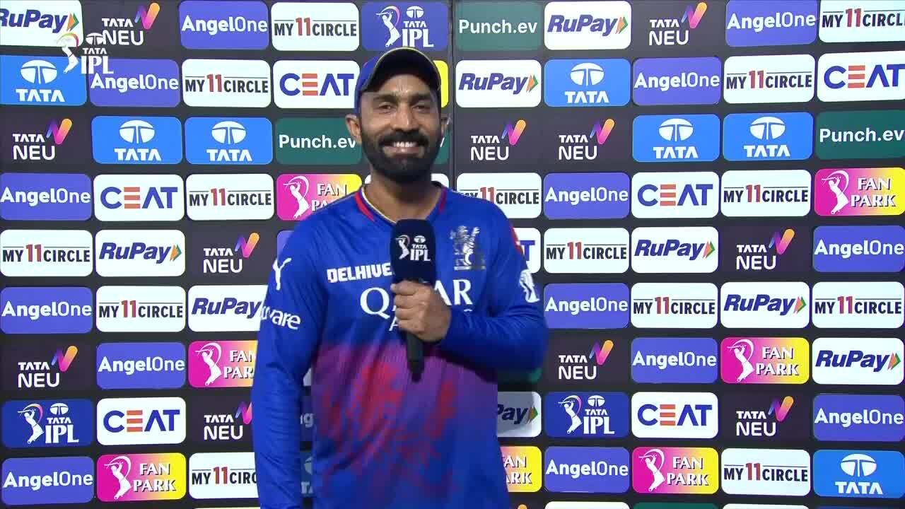 M68: RCB vs CSK – Dinesh Karthik Interview background