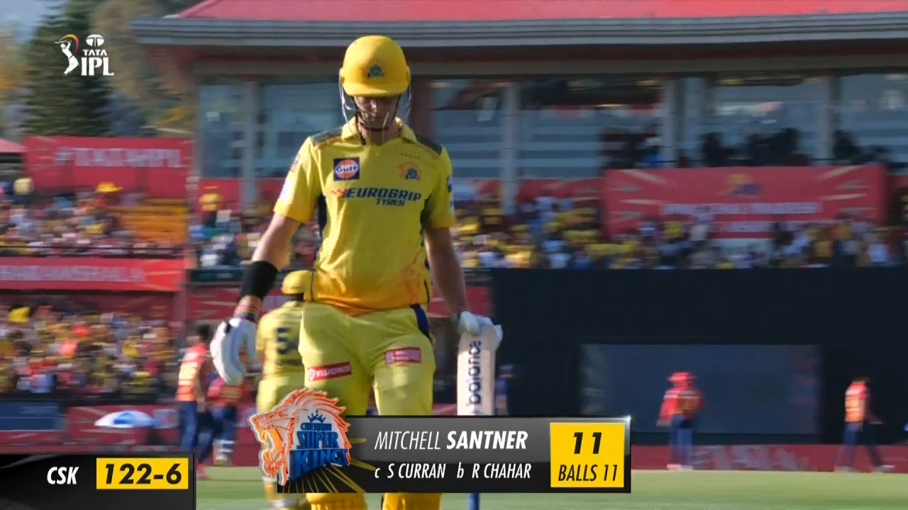 M53: PBKS vs CSK – Mitchell Santner Wicket background