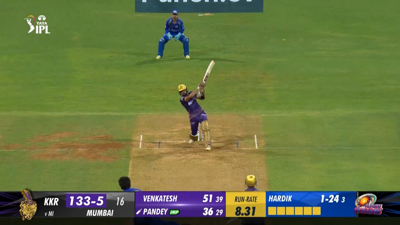M51: MI vs KKR – Manish Pandey Six background