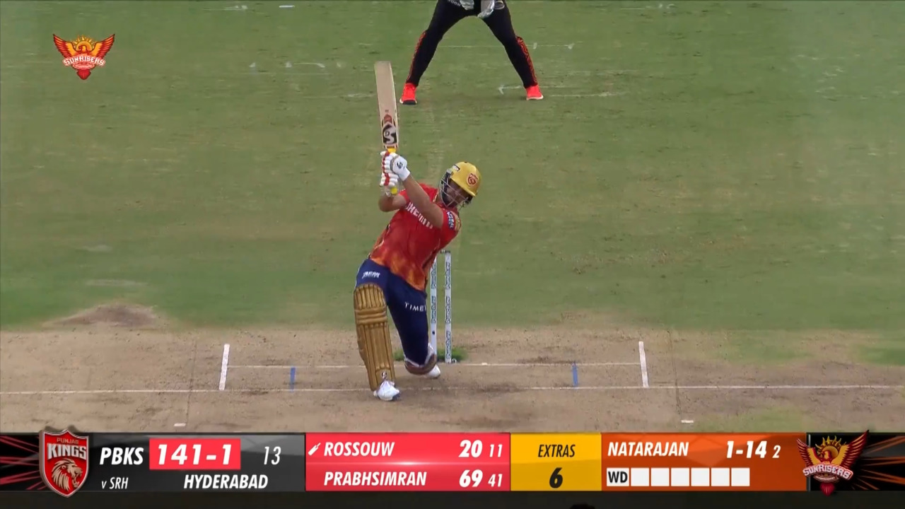 M69: SRH vs PBKS – Rilee Rossouw Six