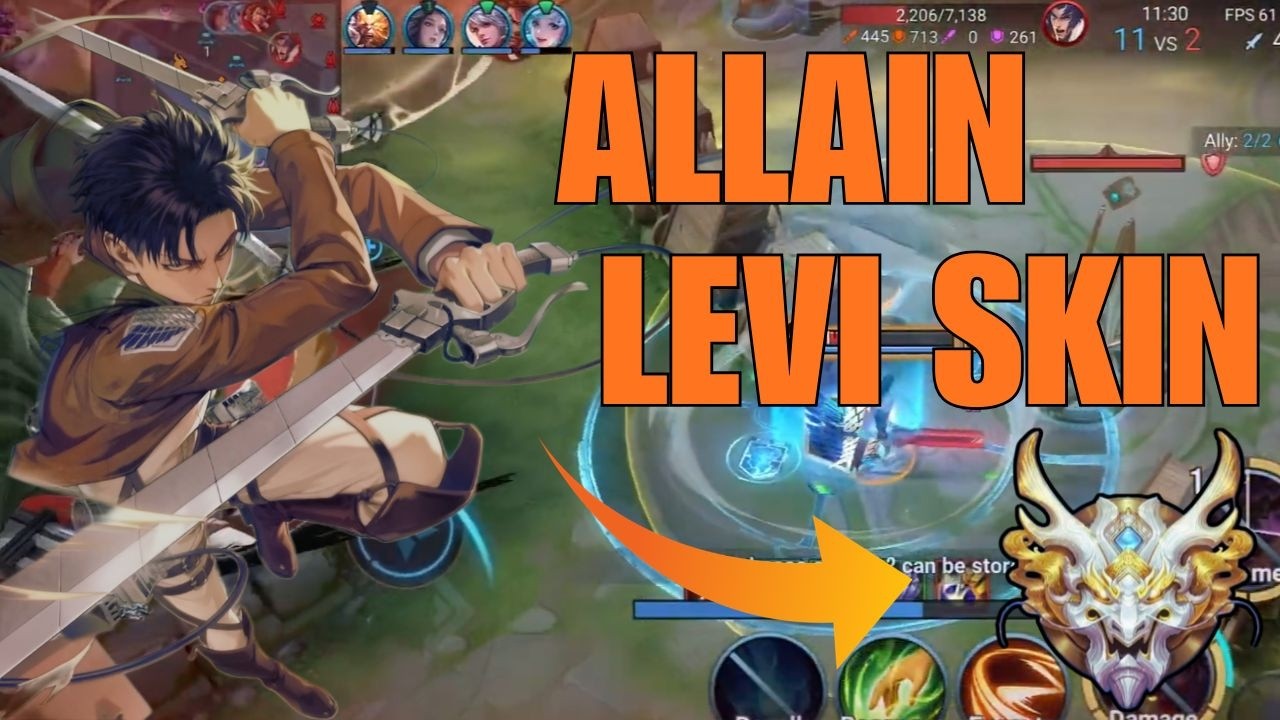 HONOR OF KINGS ALLAIN X LEVI ACKERMAN S + GAMEPLAY | GRANDMASTER RANK | HOK Allain Gameplay