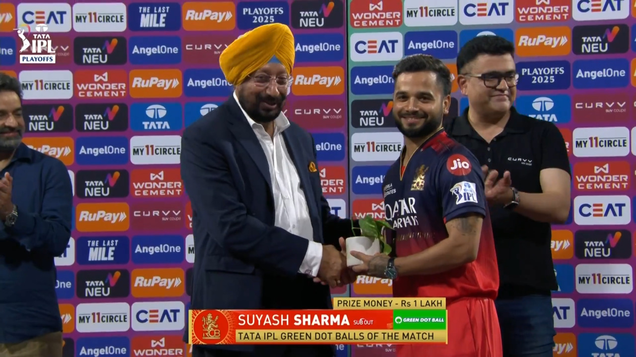 IPL 2025 Q1: PBKS vs RCB - TATA IPL Green Dot Balls of the Match - Suyash Sharma