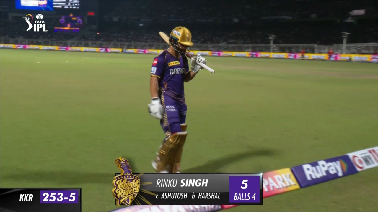 M42: KKR vs PBKS – Rinku Singh Wicket