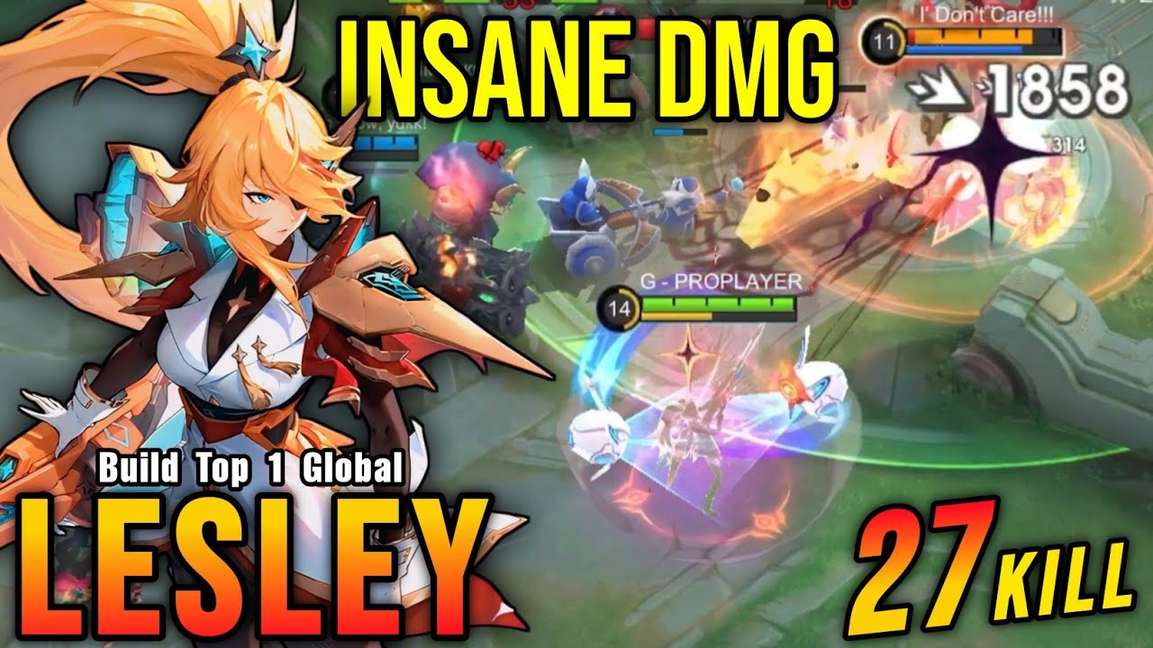 27 Kills!! Insane DMG Lesley Monster Gold Laner!! - Build Top 1 Global Lesley ~ MLBB background