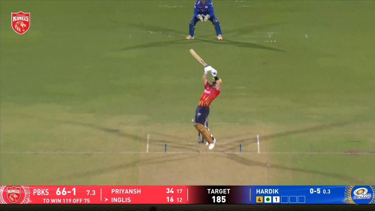 IPL 2025 M69: PBKS vs MI - Josh Inglis Six background