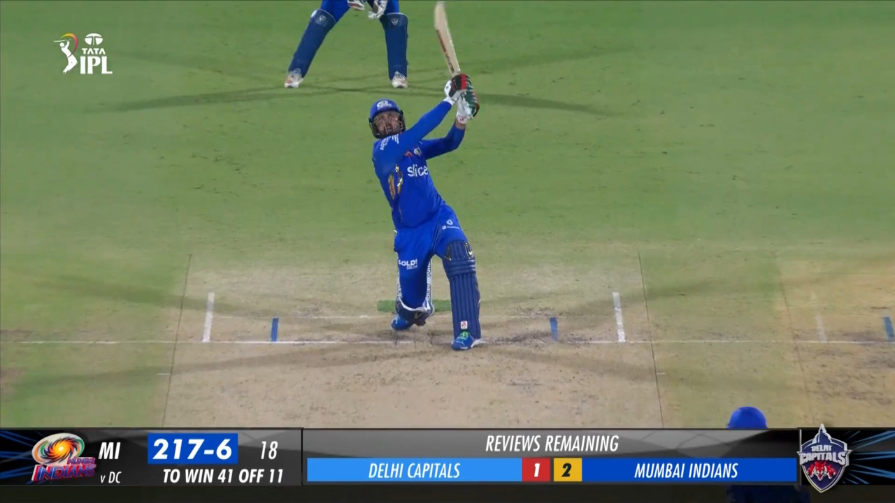 M43: DC vs MI – Mohammad Nabi Six
