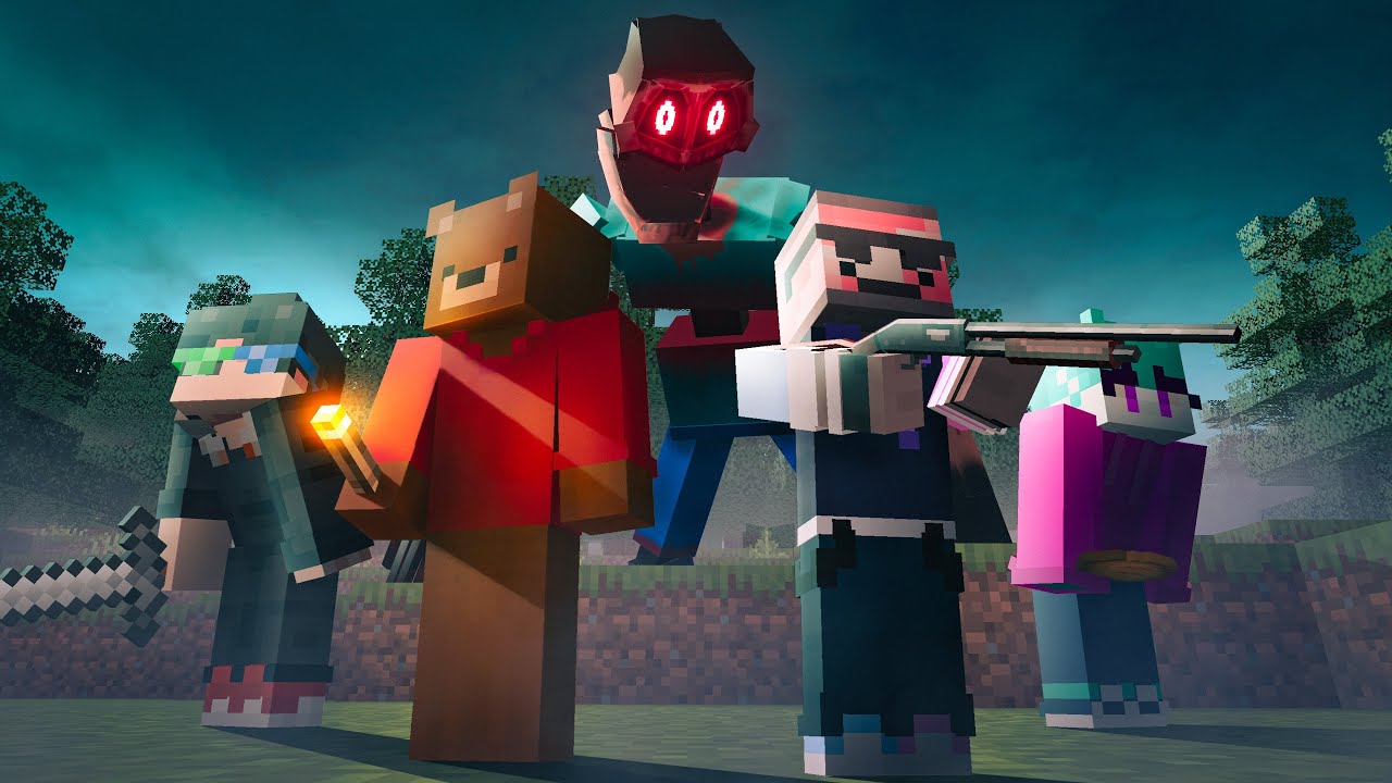 TRYING TO SURVIVE MINECRAFT WITH HORROR MODS background