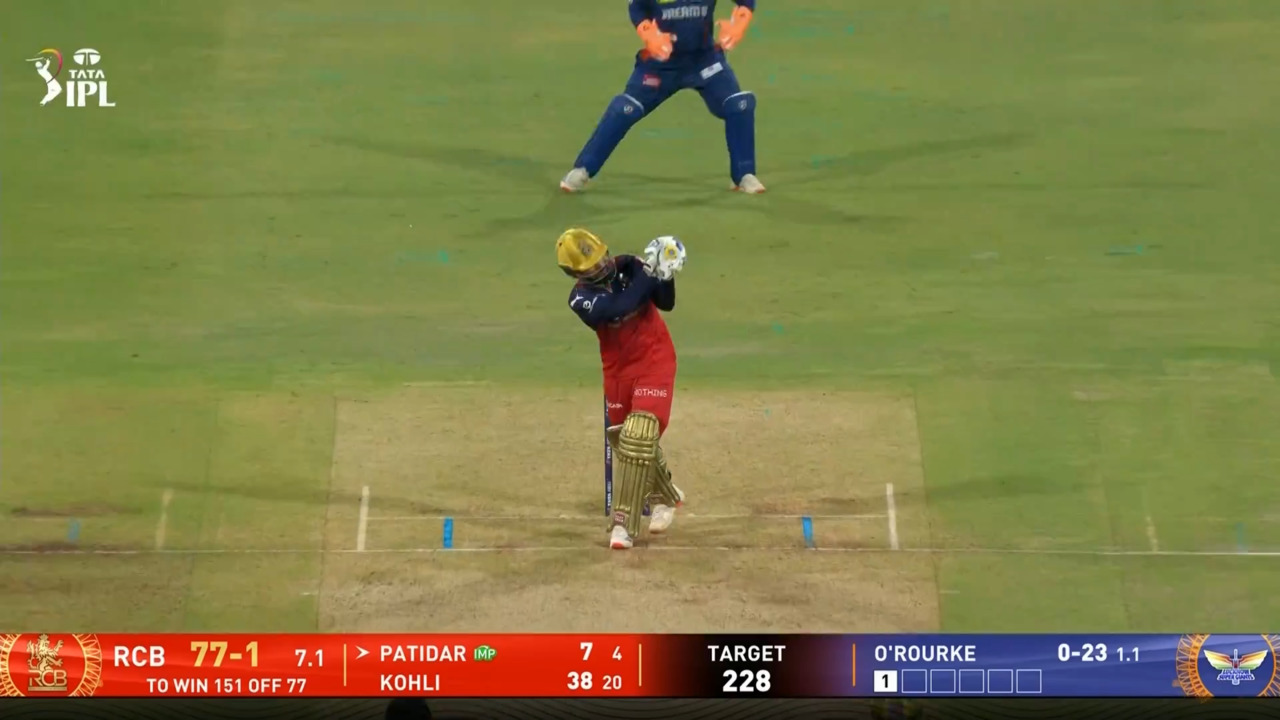 IPL 2025 M70: LSG vs RCB - Rajat Patidar Six