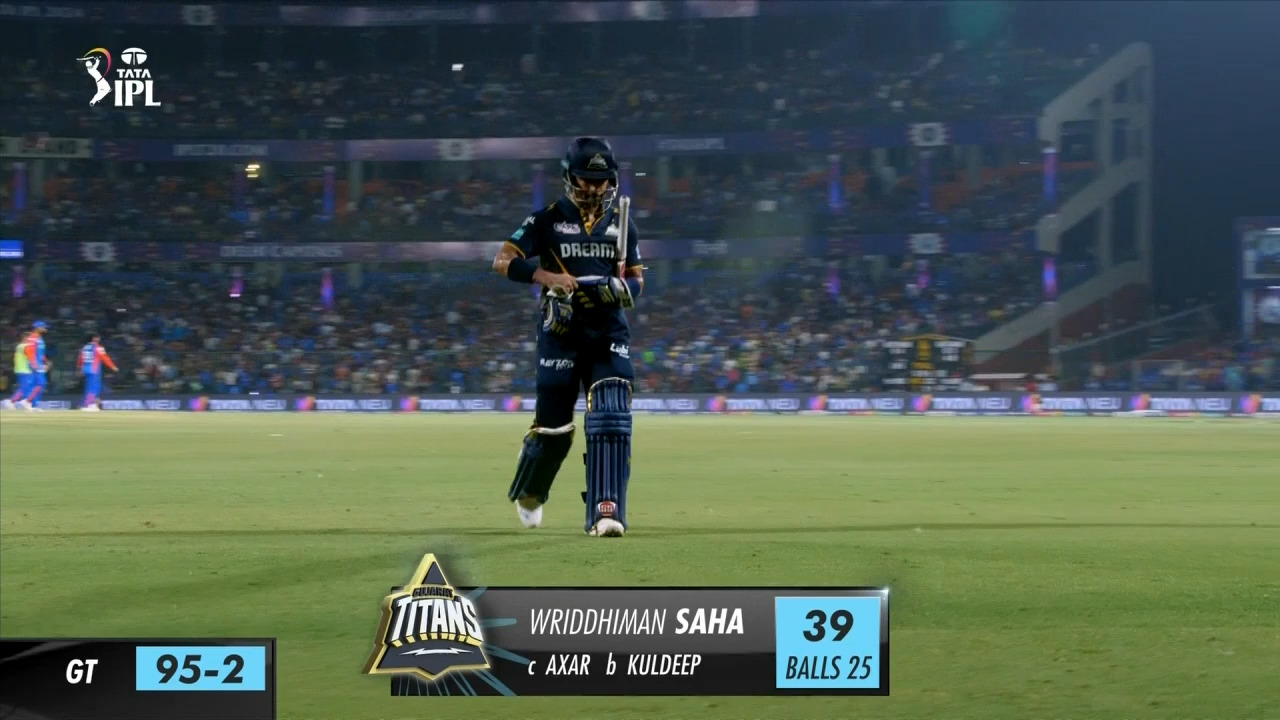 M40: DC vs GT – Wriddhiman Saha Wicket background