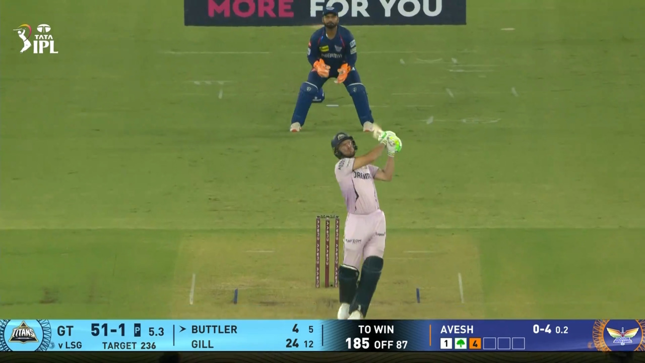 IPL 2025 M64: GT vs LSG - Jos Buttler Six background