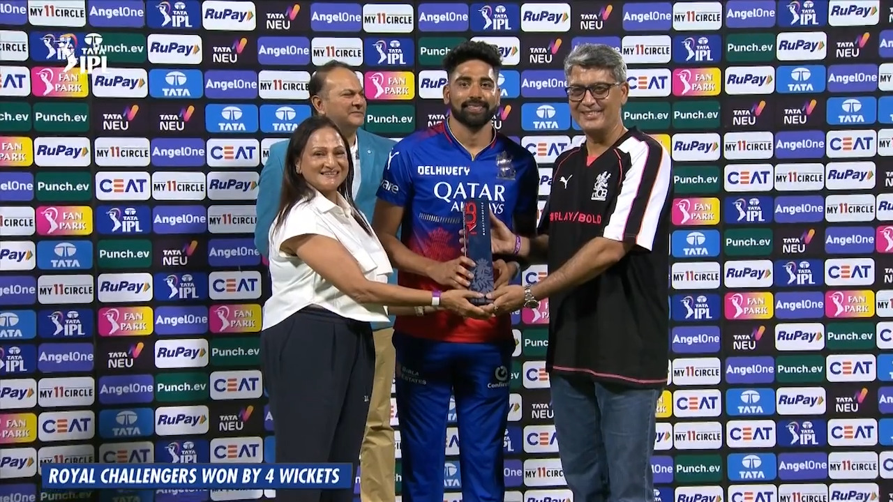 M52: RCB vs GT – Player of the Match – Mohammed Siraj