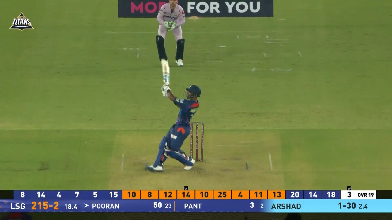 IPL 2025 M64: GT vs LSG - Nicholas Pooran Six background