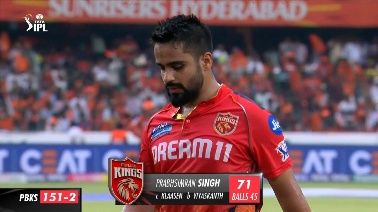 M69: SRH vs PBKS – Prabhsimran Singh Wicket