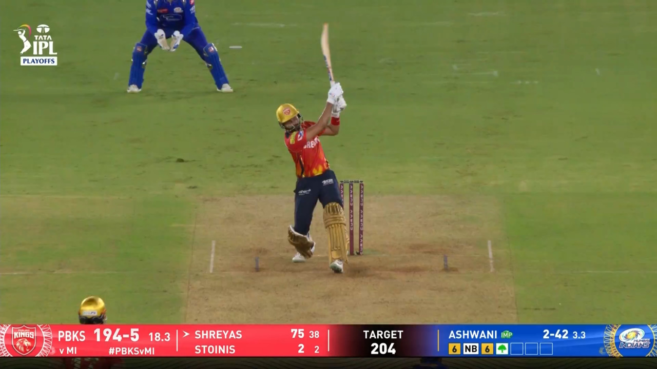 IPL 2025 Q2: PBKS vs MI - Shreyas Iyer Six