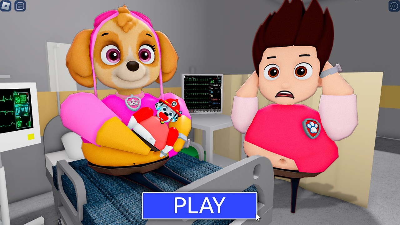 PAW PATROL! RYDER'S WIFE PREGNANT in BARRY'S PRISON RUN! New Obby (#Roblox)