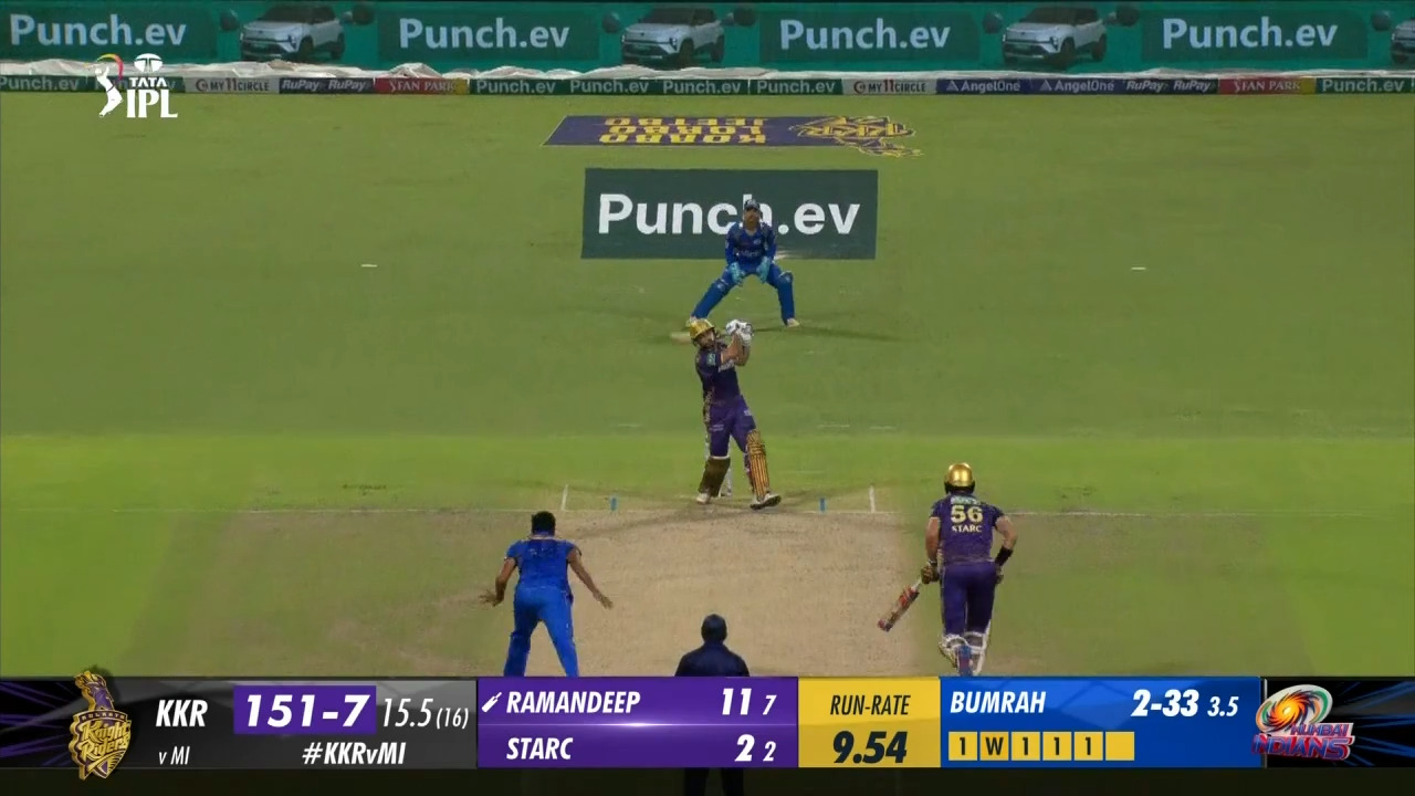 M60: KKR vs MI – Ramandeep Singh Six background