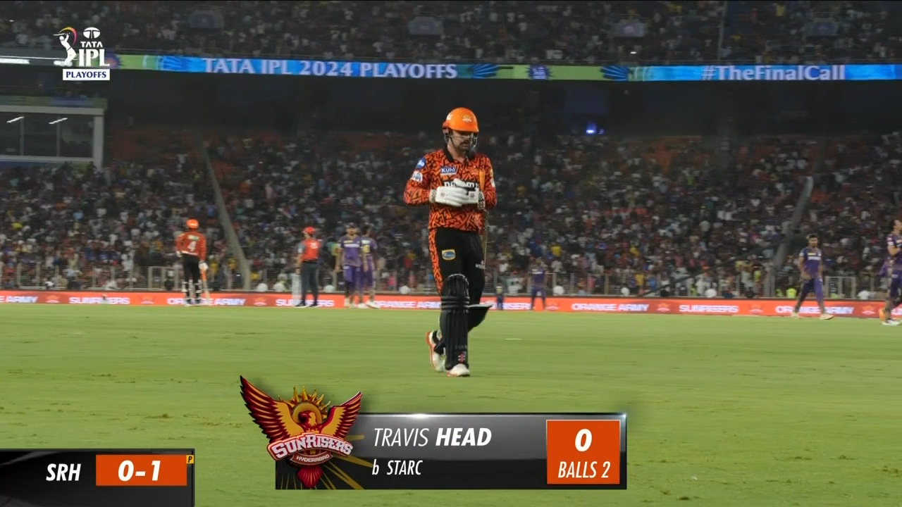 Q1: KKR vs SRH – Travis Head Wicket