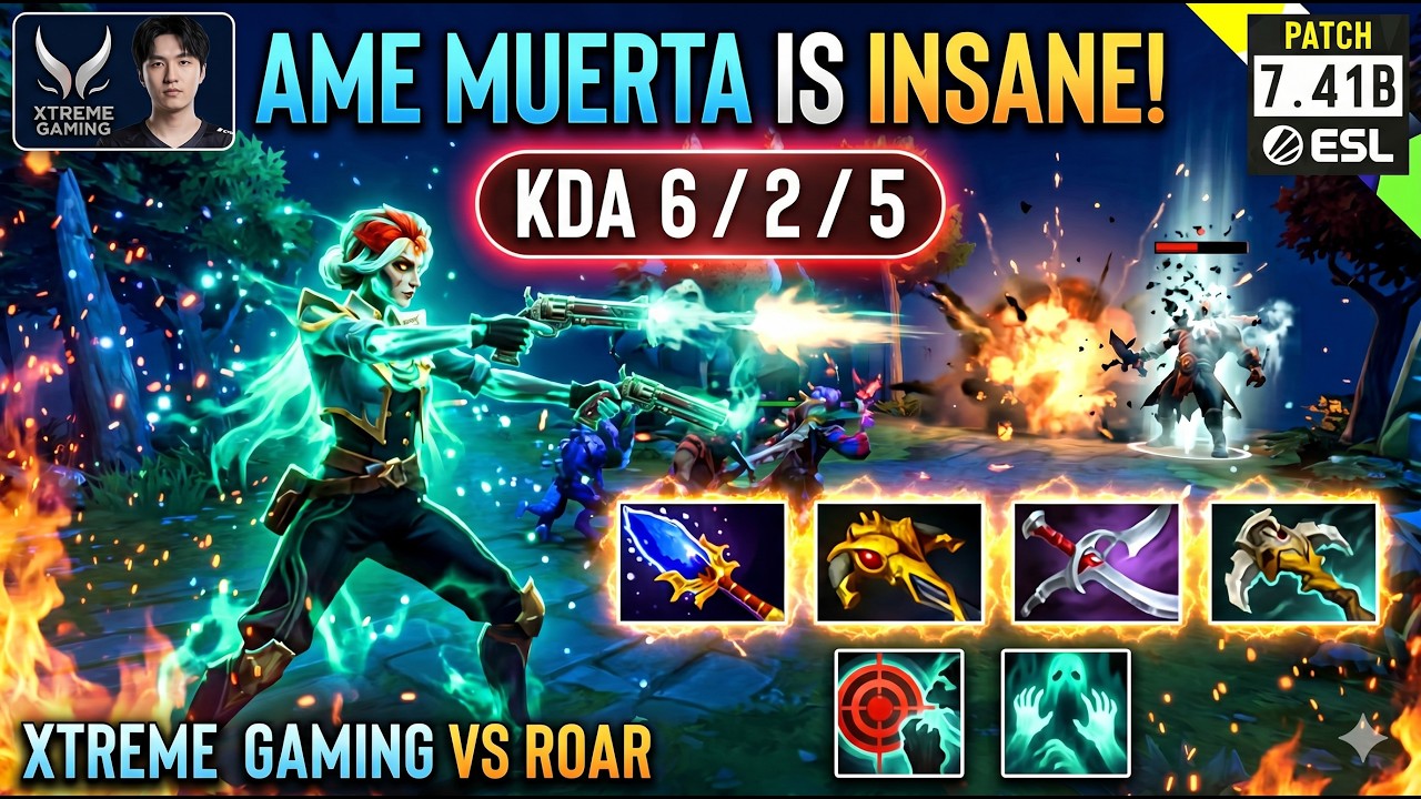 π₯ How AME Plays Muerta in Pro Matches π§ | ESL Dota 2 Patch 7.41b: XG VS ROAR ESL DOTA 2 6 2 5 π₯