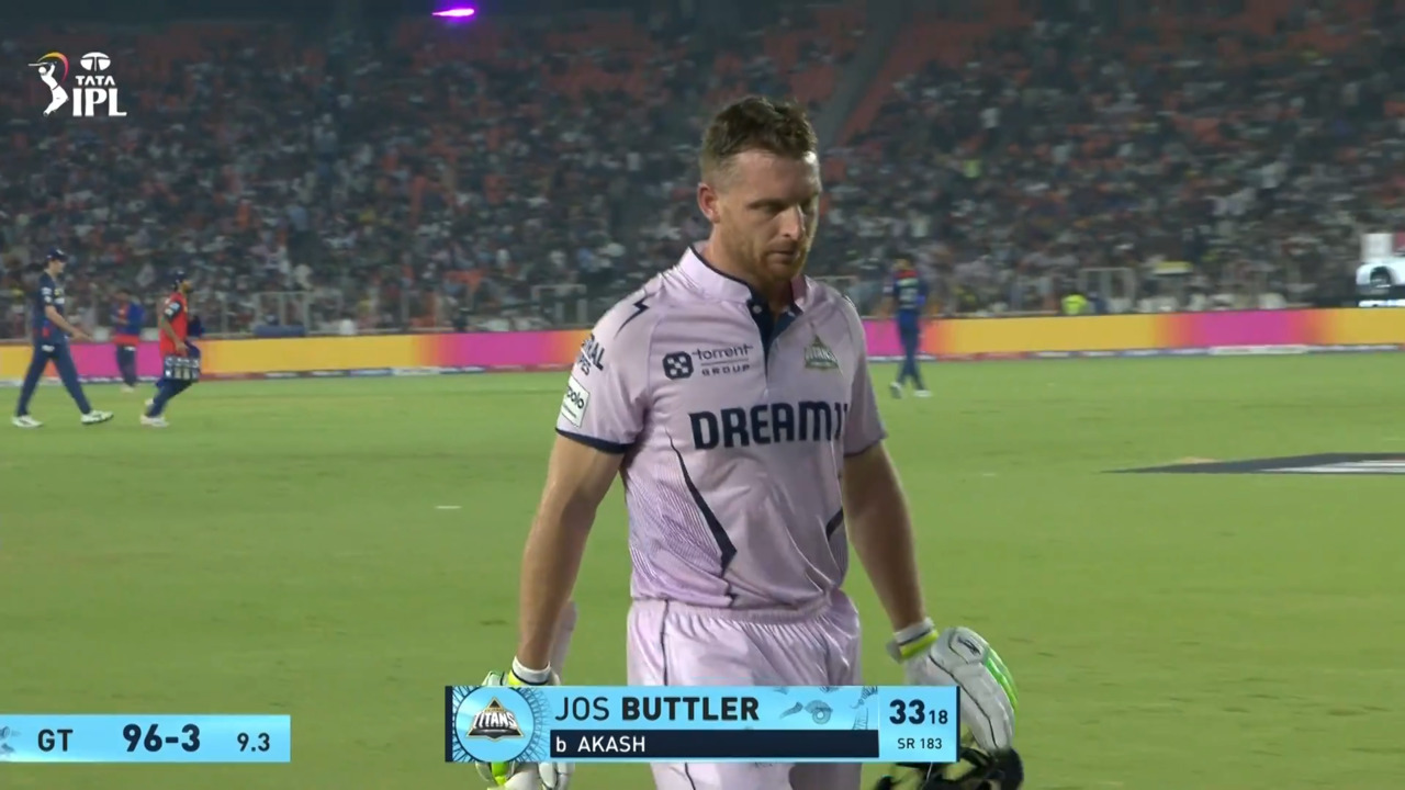 IPL 2025 M64: GT vs LSG - Jos Buttler Wicket