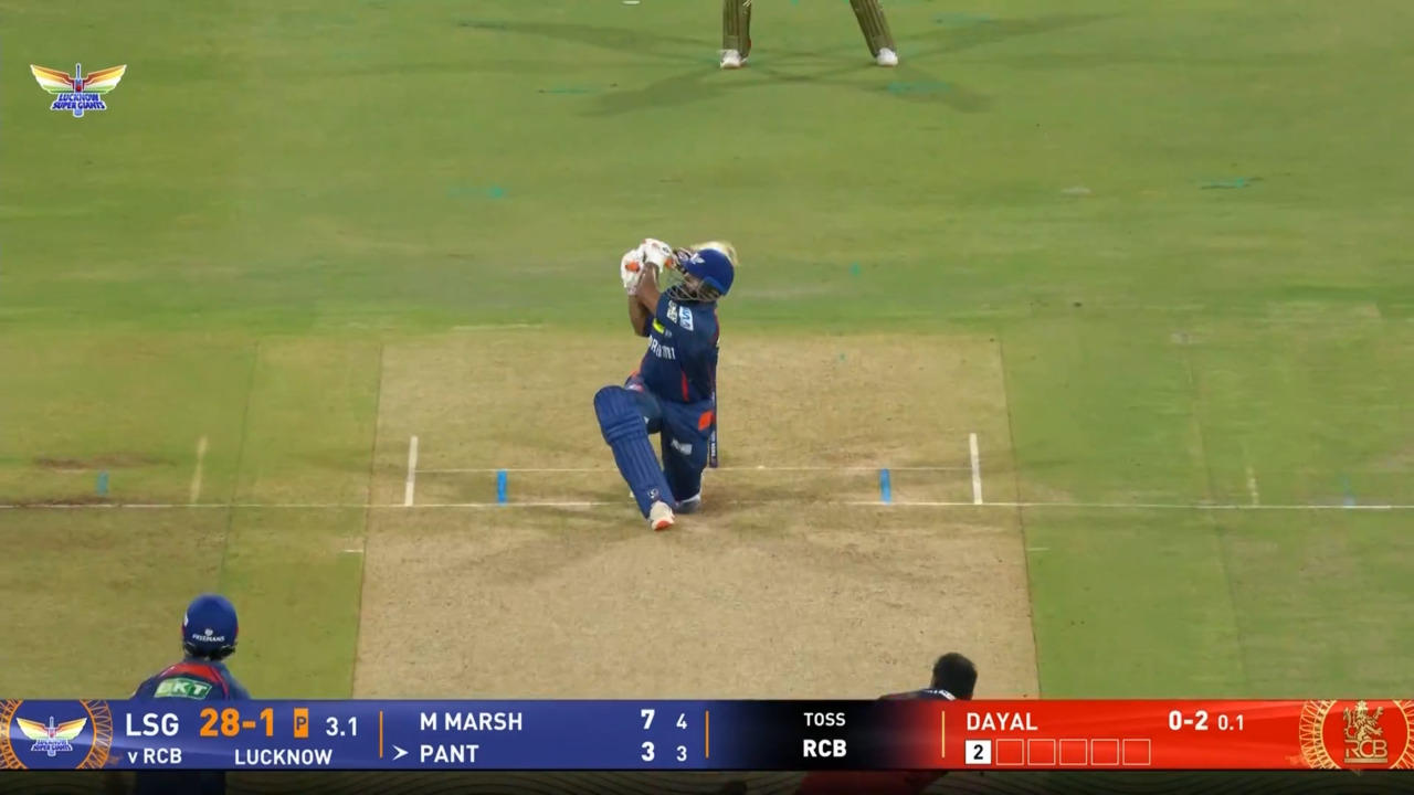 IPL 2025 M70: LSG vs RCB - Rishabh Pant Six background