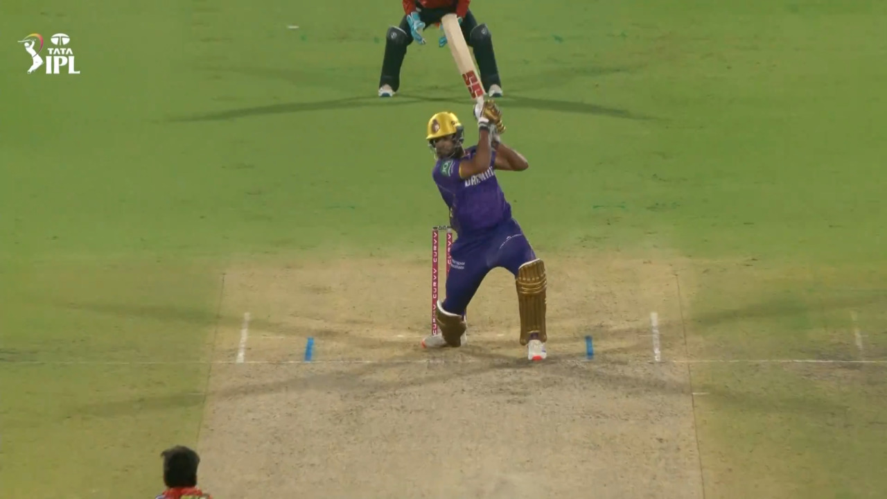 IPL 2025 M68: SRH vs KKR - Harshit Rana Six background