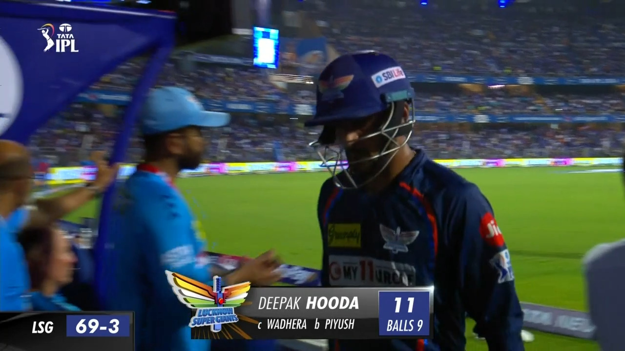 M67: MI vs LSG – Deepak Hooda Wicket